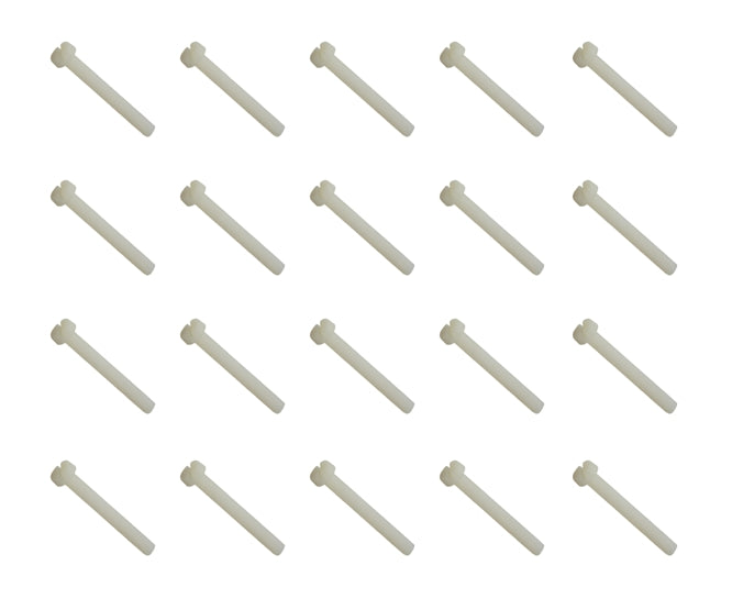 Mecaon Nylon Screw Natural Slotted Head