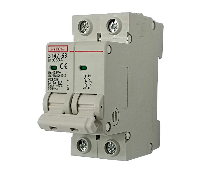 S-TEC Mini Circuit Breaker 3kA C-Curve, DIN Rail
