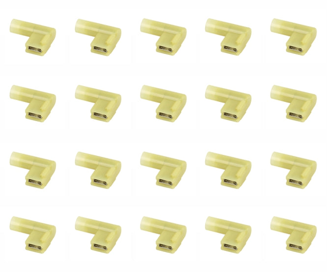 Guosai Flag Female Crimp Terminal 4-6mm² 6.35mm Yellow - 250P/BAG