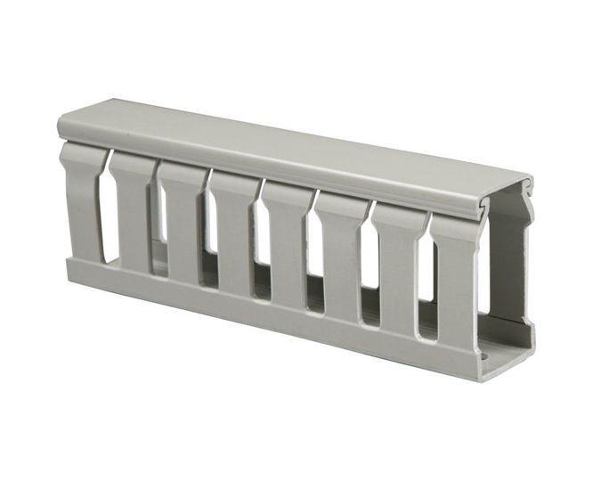 Swan Electric Plastic Trunking Slotted 25x25x2m Grey Narrow