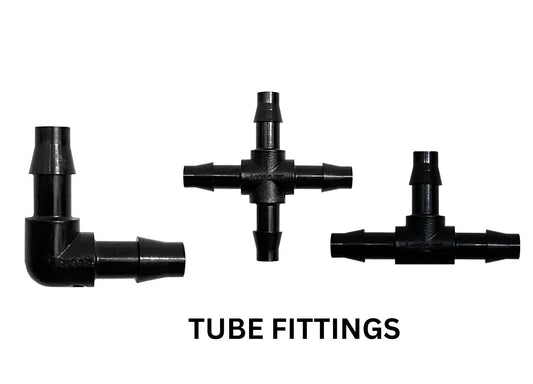 Microjet Micro-Tube Fittings, Adaptors and Blank Plugs – 2BA, 4.5mm Barbed Elbows, Tees, Crosses and Plugs (BG, BH Series)
