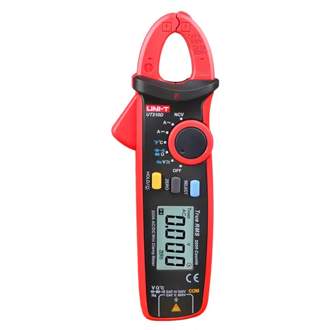 UNI-T Mini Clamp Multimeter T-RMS 200A DCA/ACA, 600V 20m, Auto Ranging