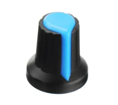 EIE Knob Black Splined with Blue Marker 6mm 15x17