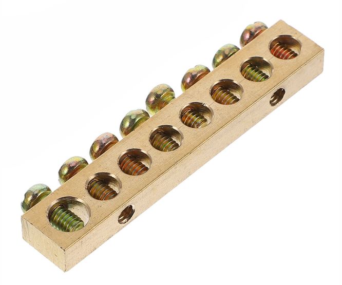 Swan Electric Earthing Bare Brass Busbar 7 Way-8 Way