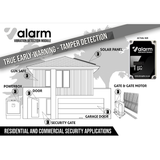 V-ALARM Early-Warning Tamper Detection: Smart Vibration Security for Gates, Containers & Solar Panels