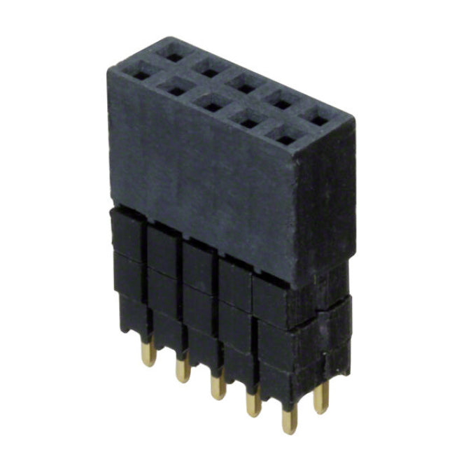 CS 10W PCB Str Header Dil 2.54mm Black