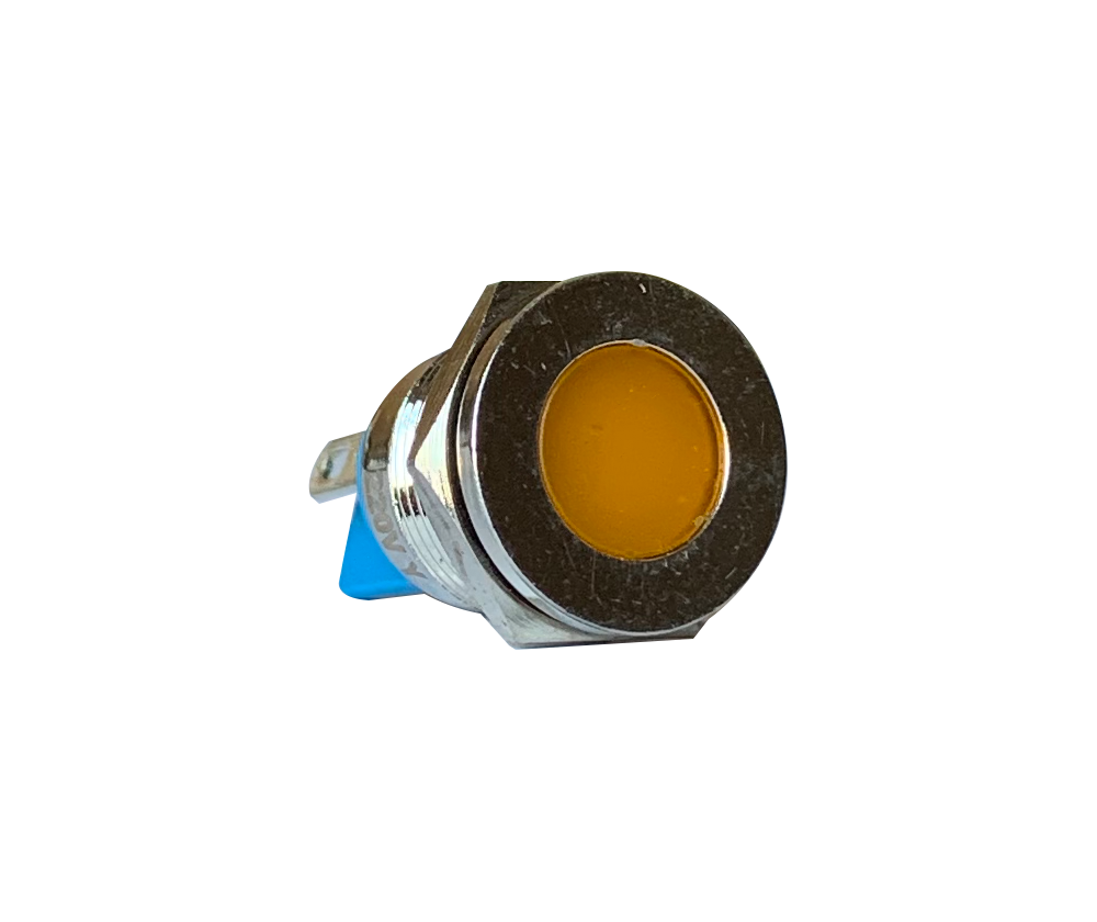 12mm LED indicator light 230V panel mount pilot light yellow