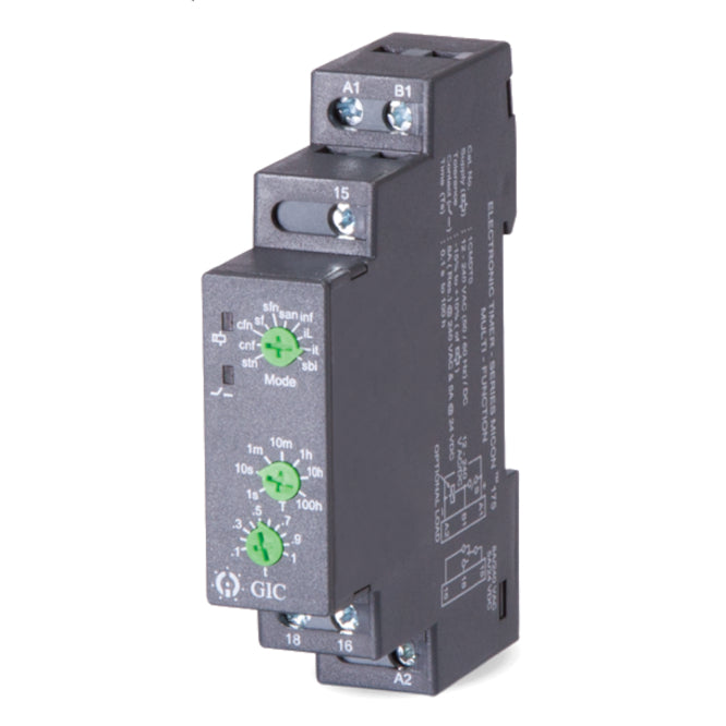 GIC Micon 175 Multi Function SPDT Timer 10 Modes 16A DIN Mount