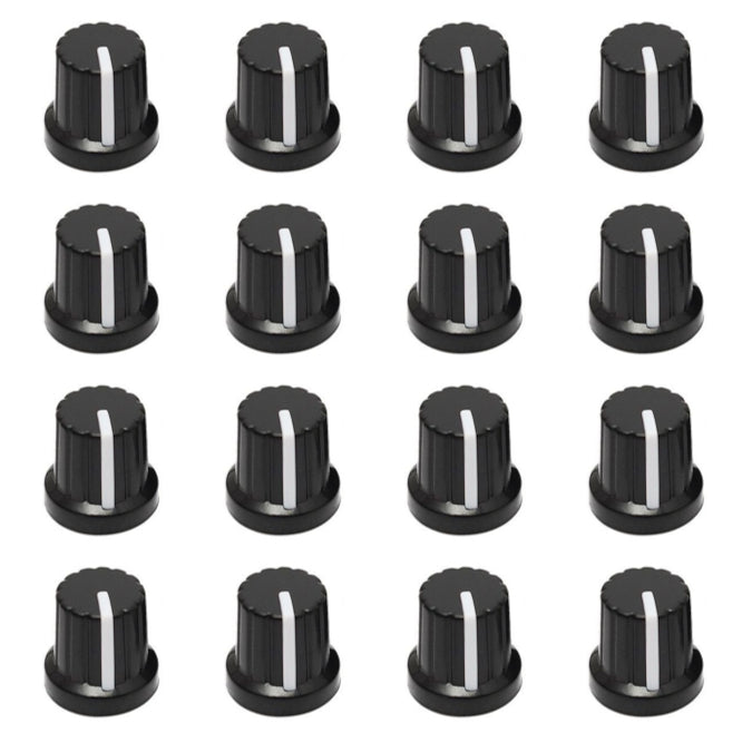 EIE Black Knob with White Marker 6mm 11x15 - 10P/BAG