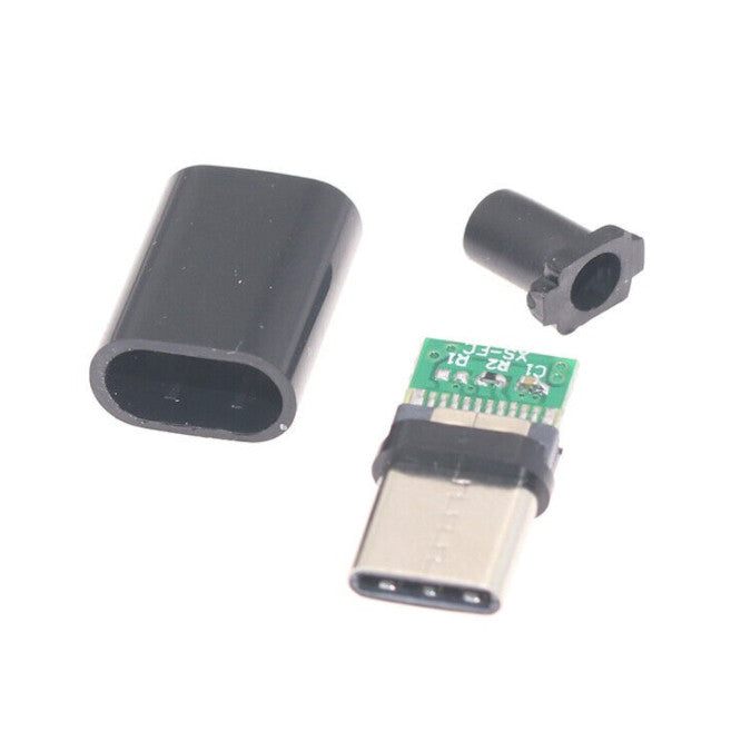 EIE Type-C Inline Plug Unassembled Black Cover Kit