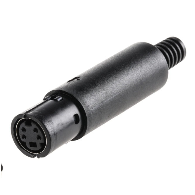 EIE Mini DIN Socket 4P 100V 1A Black