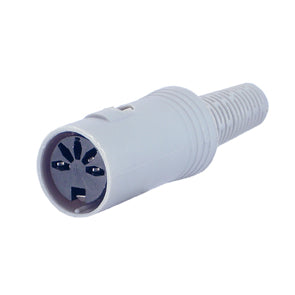 EIE Socket DIN 5W 180 Deg with Sleeve Grey