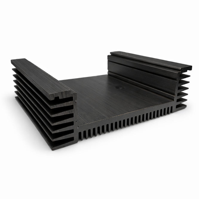 Mecaon Heatsink Profile U-Shape Mill 125x175x36mm - Full Length 2m Black