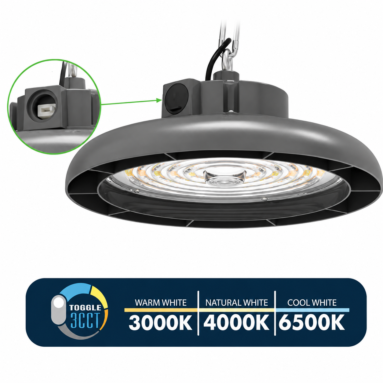 O-lite Orion 3CCT LED UFO High Bay – 100W to 300W, Selectable CCT, IP65