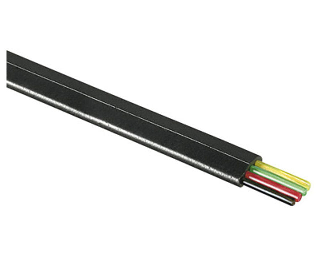 EIE Flat Flex Telephone Cable 4C Black - Single Piece