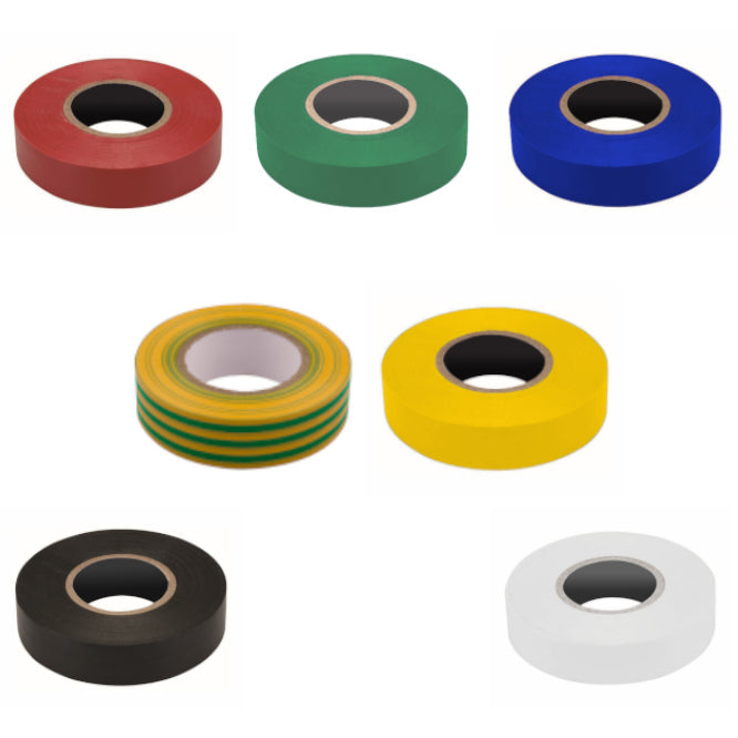 EIE 18mm PVC Insulation Tape Assortment Pack 7-COLOURS