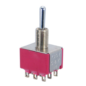 C&K Mini Toggle Switch 3PDT on-Momentary Sol