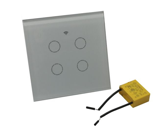EIE Wifi Wall Light Switch 4 Way 85x85mm