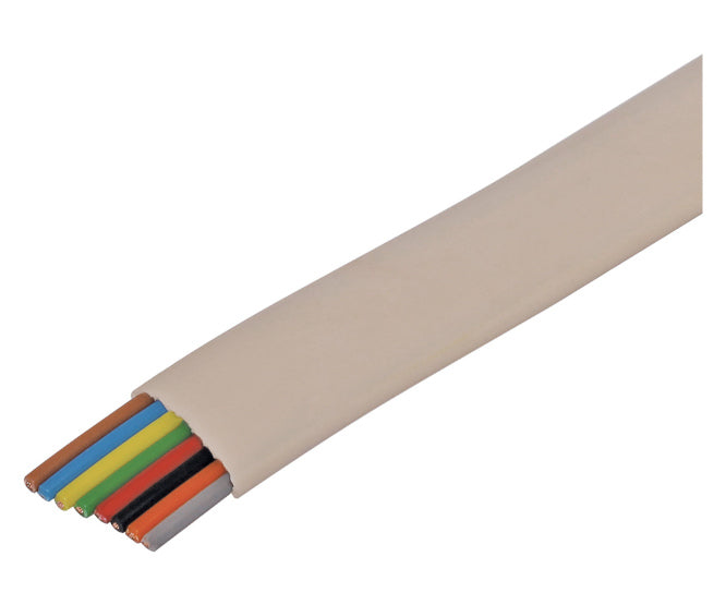 EIE Flat Flex Telephone Cable 8C Cream - 100mm Roll
