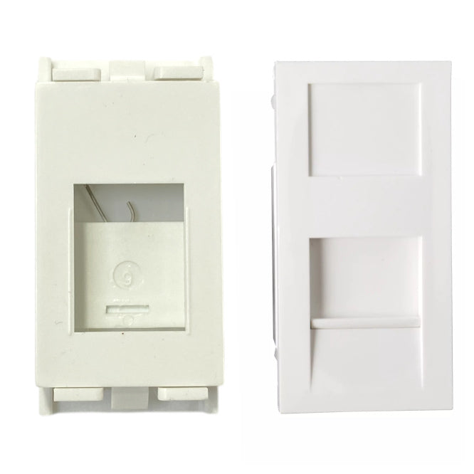 CS 25x50mm 1 Port Snap Shuttered Keystone Adapter White