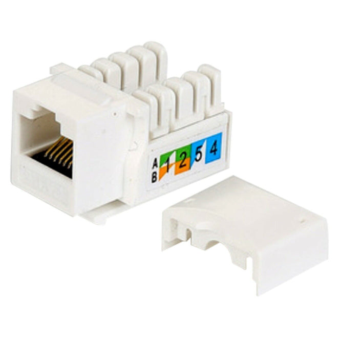 CS RJ45 Keystone C5E Horizontal 180' White