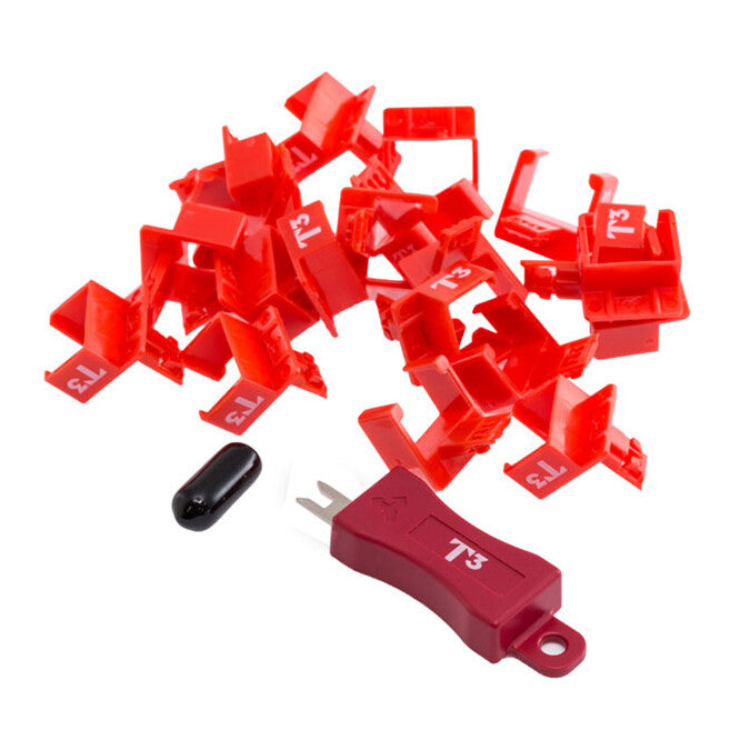 CS RJ45 Red Locking Plug + Key Kit