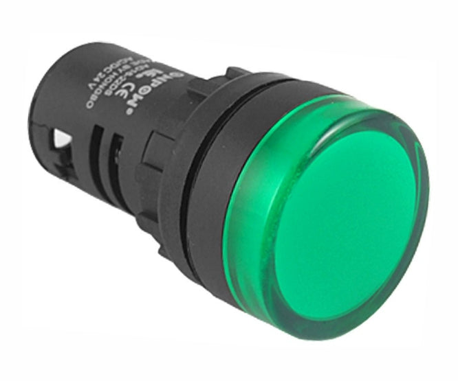 Swan Electric 22mm LED pilot light Green 230V AC/DC