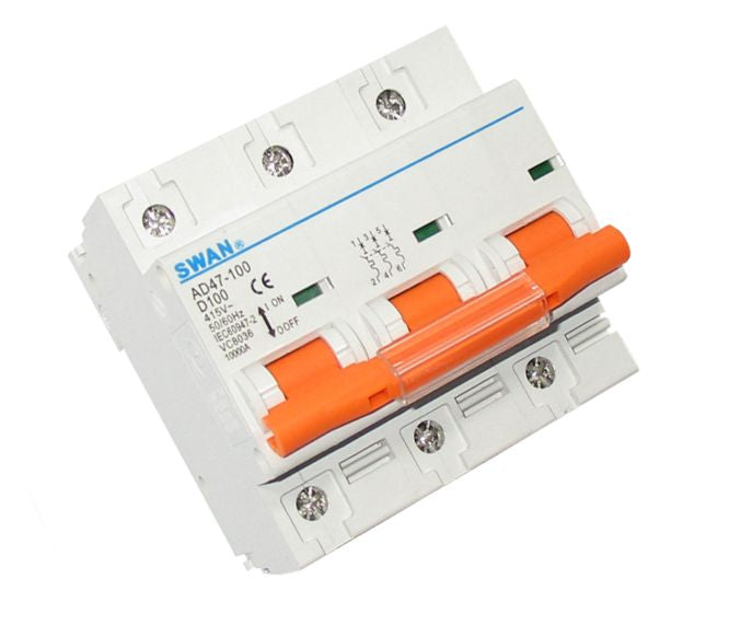 Swan Electric 3P 10kA D-curve MCB circuit breaker