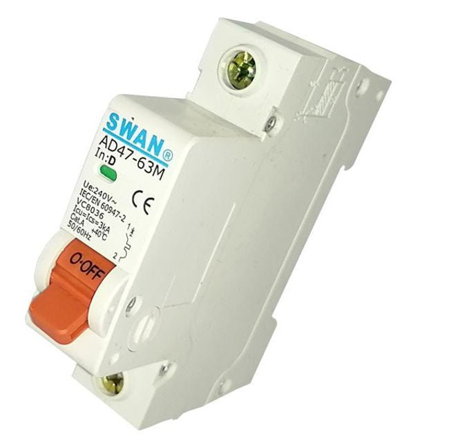 Swan Electric 1P 3kA D-curve MCB circuit breaker