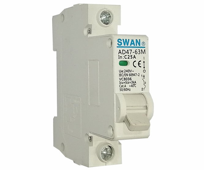 Swan Electric 1P 3kA C-curve MCB circuit breaker