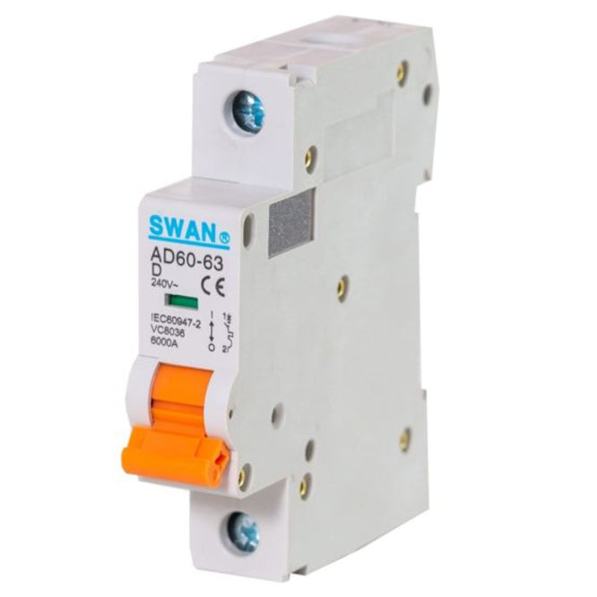 Swan Electric 1P 6kA D-curve MCB circuit breaker