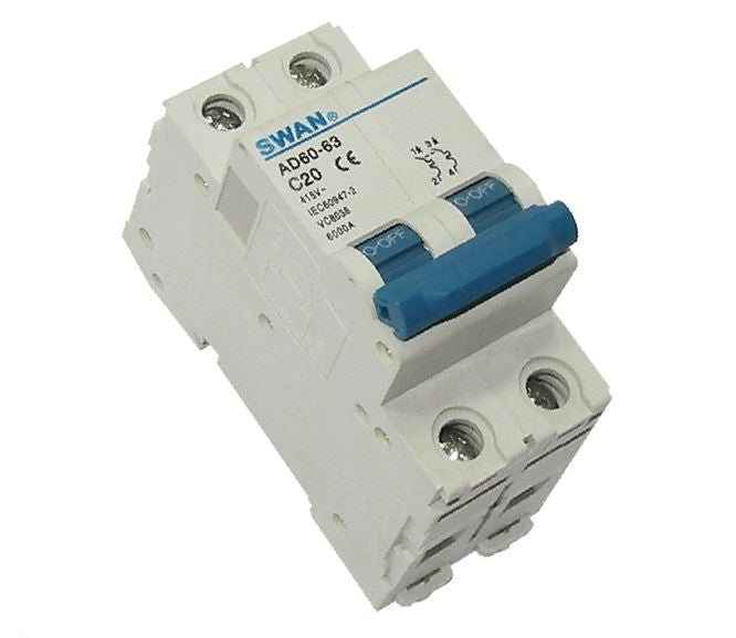 Swan Electric 2P 6kA C-curve MCB circuit breaker