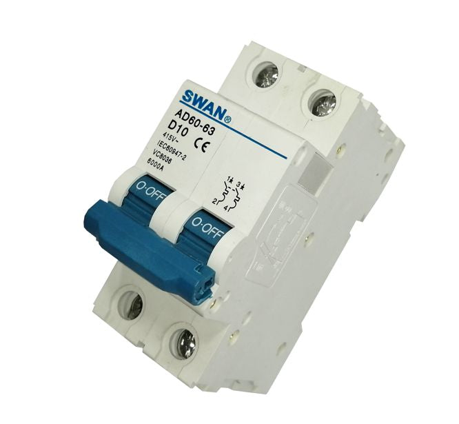 Swan Electric 2P 6kA D-curve MCB circuit breaker
