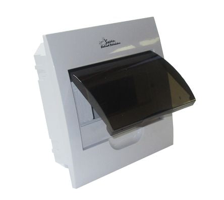 Swan Electric DB Board 12 Way Plastic Flush Tinted Flap