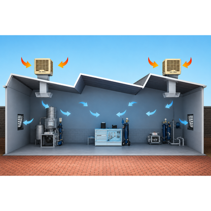 Windmaster Aqua-Breeze VR180 Elite Evaporative Cooler – 18 000m³/h, 1.1kW, 220V
