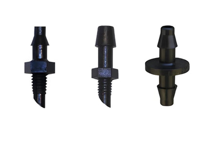 Microjet Micro-Tube Fittings, Adaptors and Blank Plugs – 2BA, 4.5mm Barbed Elbows, Tees, Crosses and Plugs (BG, BH Series)