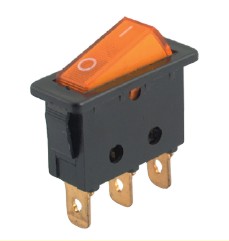 EIE Rocker Switch Spst 11x30mm Yellow Ilummi