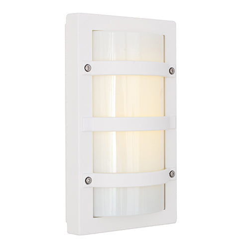 Eurolux white aluminium Trio bulkhead wall light IP65