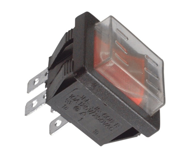 EIE Rocker Switch Dpst 28x22mm Red Cover Supplied Lose