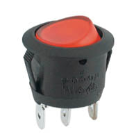 EIE Round Rocker Switch 250VAC 10A Red Spst Illuminated
