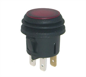 EIE Push Button Switch Round Spst Latching Red 240VAC 6A