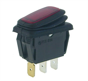 Daier Rocker Switch 240VAC 15A Ill-Red Spst 3-PIN
