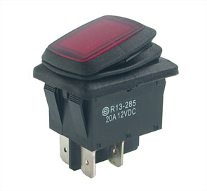 EIE Rocker Switch 12V Ill-Red LED Dpst 6.3MMTERM on-Off