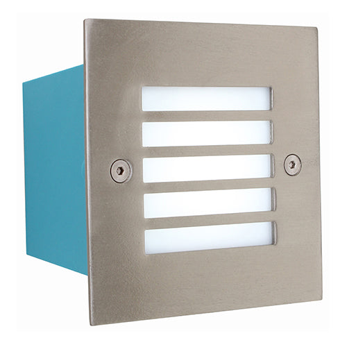 Eurolux satin chrome square grid LED foot light 105mm