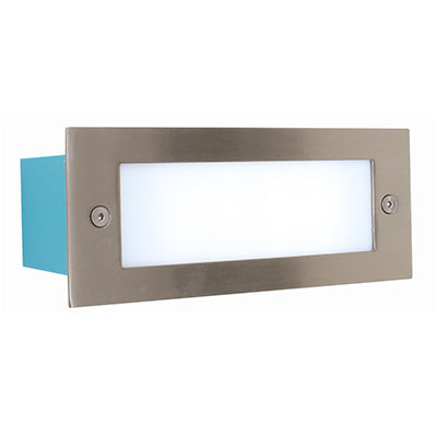 Eurolux satin chrome plain rectangular LED foot light