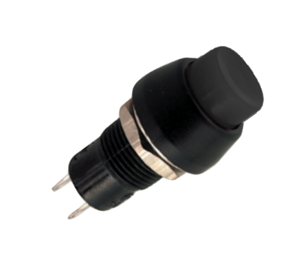 EIE Push Button Switch Latching Spst 3A Black Solder M10 D=15mm