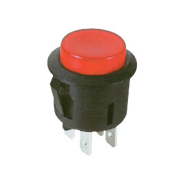 EIE Push Button Switch Latching Illum Dpst 6A/250V Red P/Fit Lug F=23 L=28