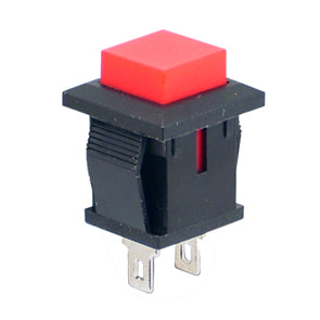 EIE Push Button Sq N.C. Spst 1A Red P/Fit Lug 12x13mm F=14