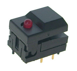 EIE Pushbutton N/O Tact Black LED