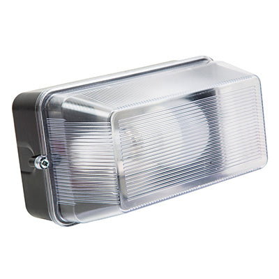 Eurolux black rectangular plastic bulkhead light B22
